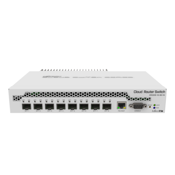 Cloud Router Switch CRS309-1G-8S+IN (1 Puerto Giga – 8 puertos SFP+ ). Mikrotik.
