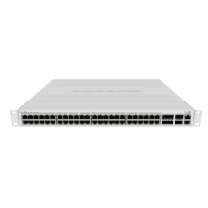 Cloud Router Switch de 48 puertos RJ45 1Gbit – 4 puertos SFP+ 2 puertos Xs, rendimiento 336 Gbps / 235Mpps. Mikrotik